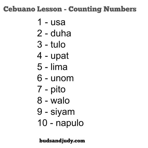 100 bisaya words|Numbers in Cebuano (Bisaya / Sinugbuanon) .